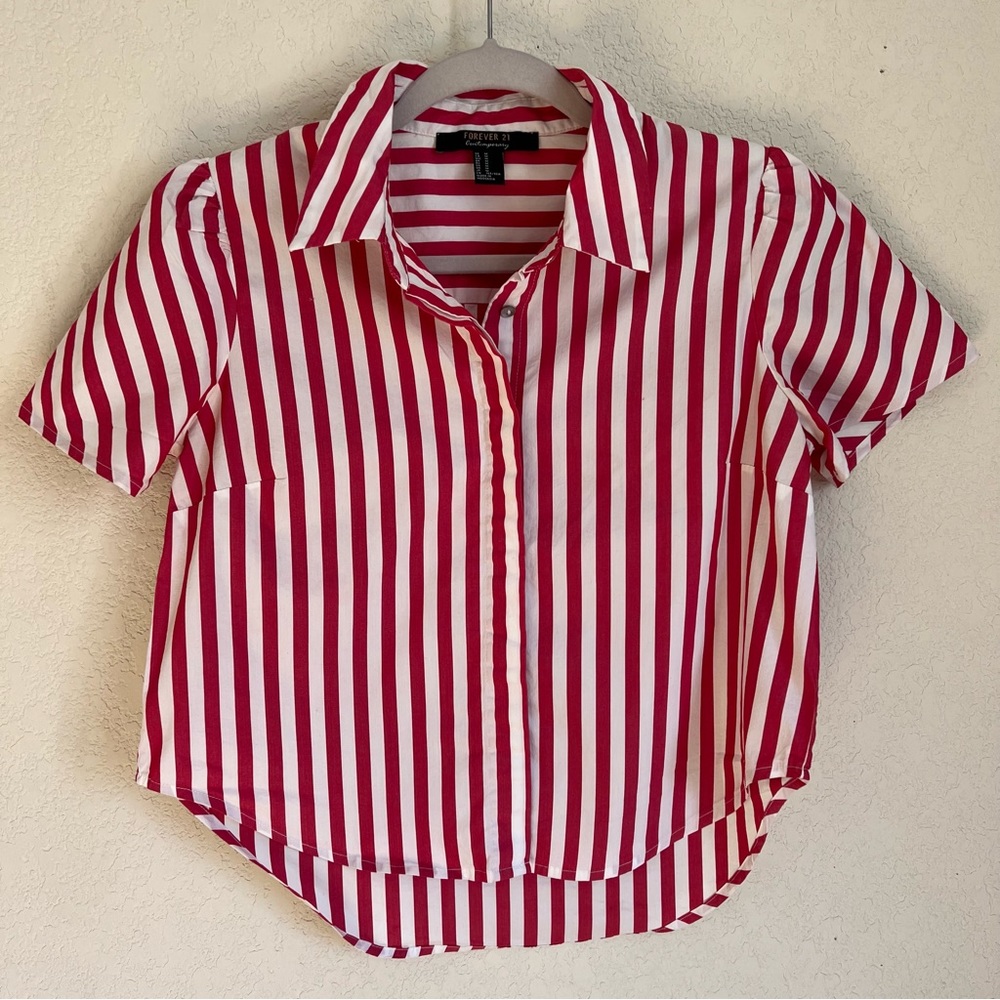 Forever 21 Stripes Button Shirt